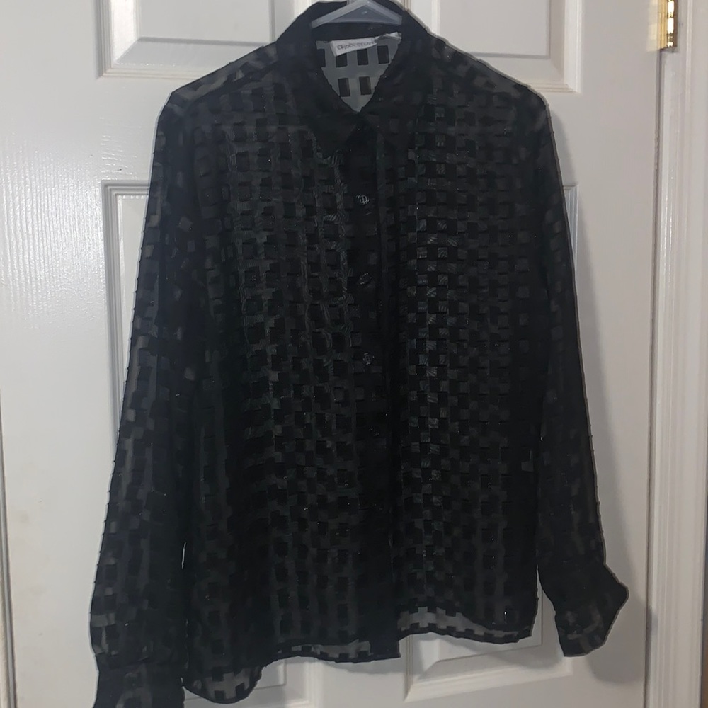 Apparenza Black Sheer Blouse